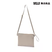 【MUJI 無印良品】撥水加工隨身側包 淺米