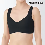 【MUJI 無印良品】女無痕背心式胸罩 M 黑色