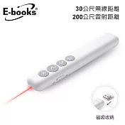 E-books E7 高感度紅光雷射翻頁無線簡報筆 白