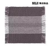 【MUJI 無印良品】印度棉流蘇杯墊 /墨灰約10x10cm