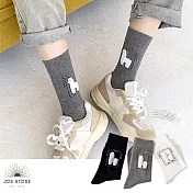 JDS.SOCKS 可愛黑白灰羊駝棉襪  * (三入組)