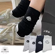 JDS.SOCKS  可愛狗狗臉造型中筒襪   * (四入組)