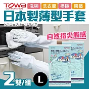 日本製薄型親膚手套2件組 L藍x2