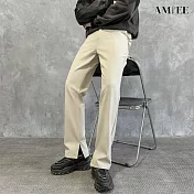 【AMIEE】雅痞休閒微喇叭休閒西裝褲(男裝/KDPY-K18) 28 卡其