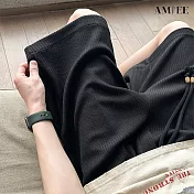 【AMIEE】高級感冰絲休閒運動短褲(男裝/KDPY-H211) M 黑色