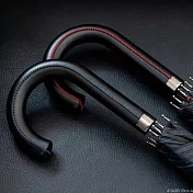 【日本Nakatani】Stitch大傘面 縫線皮革握把 耐風直傘 ‧ 藍