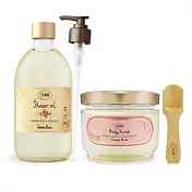 SABON 明星二部曲[沐浴油500ml+身體磨砂膏600g]-多味道可選-國際航空版 綠玫瑰