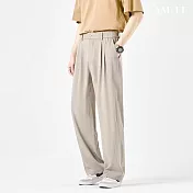 【AMIEE】寬鬆垂墜感西裝長褲(男裝/KDPY-VS90) M 茶色