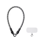 ELECOM 8mm手機短掛繩60W2合1充電線(附夾片)- 黑條紋