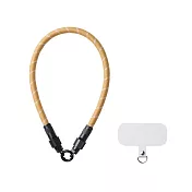 ELECOM 8mm手機短掛繩60W2合1充電線(附夾片)- 黃條紋