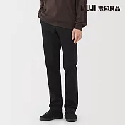 【MUJI 無印良品】男彈性綾織合身褲73 黑色