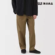 【MUJI 無印良品】男綾織打褶寬版褲 73 深米