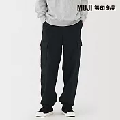 【MUJI 無印良品】男水洗棉舒適工作褲 S 黑色