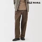【MUJI 無印良品】男水洗棉舒適工作褲 S 棕色
