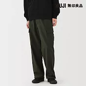 【MUJI 無印良品】男水洗棉舒適工作褲 S 深綠