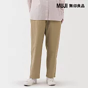 【MUJI 無印良品】女水洗棉舒適錐形褲 S 米色