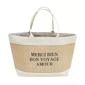 E.City_復古棉麻購物袋大方包 黃