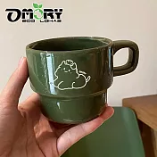 【OMORY】原創陶瓷把手馬克杯270ml- 綠色