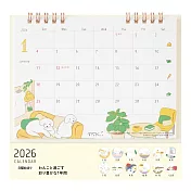 MIDORI 2026桌上型月曆(M)- 小狗