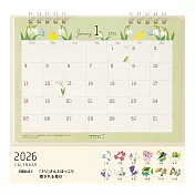 MIDORI 2026桌上型月曆(M)- 小鳥