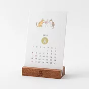 MIDORI 2026桌上型直立月曆(動物插畫)- 小貓