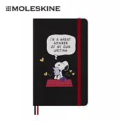 MOLESKINE史努比限量筆記本/史努比迷/L型/黑/橫線