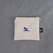 偷偷喊我｜刺繡富士山零錢包－ 米白底