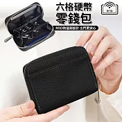 日幣六格零錢包 硬幣錢包 RFID防盜刷感應 黑色