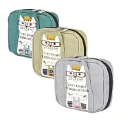 【Kusuguru Japan】日本眼鏡貓 小物收納包 血拚狂歡季 - NEKOMARUKE貓丸系列 化粧包 -灰色