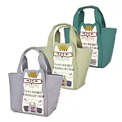 【Kusuguru Japan】日本眼鏡貓 手拿包  前口袋立體貼花造型拉鍊時尚托特包 - NEKOMARUKE貓丸系列 -灰色