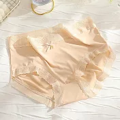 【唯蜜色】薄款冰絲蝴蝶結無痕中腰透氣女用內褲 M 膚色