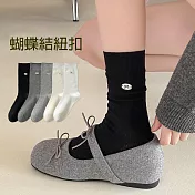 【Missking 1983】蝴蝶結紐扣中筒堆堆襪 (3雙組)