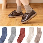 【Missking 1983】復古色系高羅口女棉襪   (B款5雙組)