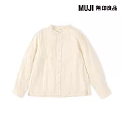 【MUJI 無印良品】兒童二重紗織長袖立領襯衫 110 原色