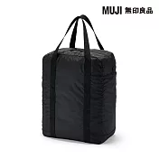 【MUJI 無印良品】可折疊撥水加工縱型波士頓包 黑色