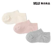 【MUJI 無印良品】兒童淺口直角襪三雙組 15~19cm 原色紋樣
