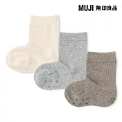 【MUJI 無印良品】幼兒直角襪三雙組11-15cm 原色紋樣