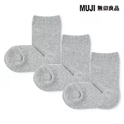 【MUJI 無印良品】兒童直角襪三雙組 19~23cm 灰色