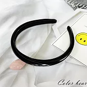 【卡樂熊】韓系優雅絲光海綿造型髮箍/髮圈- 黑色