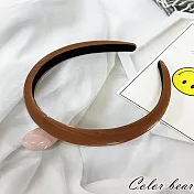 【卡樂熊】韓系優雅絲光海綿造型髮箍/髮圈- 焦糖棕