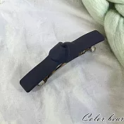 【卡樂熊】韓系簡約百搭結造型彈簧夾/髮夾- 磨砂藍