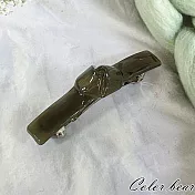 【卡樂熊】韓系簡約百搭結造型彈簧夾/髮夾- 亮面灰