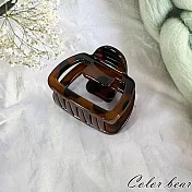 【卡樂熊】晶亮系列．方塊造型抓夾/鯊魚夾- 煙燻棕