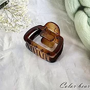 【卡樂熊】晶亮系列．方塊造型抓夾/鯊魚夾- 琥珀橙