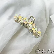 【卡樂熊】優雅水鑽葉瓣造型鯊魚夾/抓夾/髮夾- 彩色