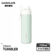 【樂扣樂扣】Q咪樂不鏽鋼吸管杯 720ml /森語綠