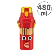 【日本正版授權】BURGER CONX 直飲式水壺 480ml 日本製 彈蓋式水壺 附背帶 薯條