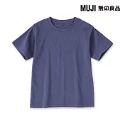 【MUJI 無印良品】兒童天竺圓領短袖T恤 110 藍色