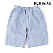 【MUJI 無印良品】兒童速乾五分褲 110 淺藍