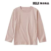 【MUJI 無印良品】兒童棉天竺圓領長袖T恤 110 粉紅